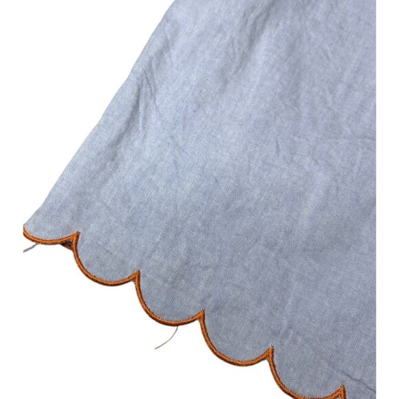 BELLA BLISS Long Sleeve Pima Scallop Collar Long Sleeve Blouse Size 8 - Picture 6 of 9